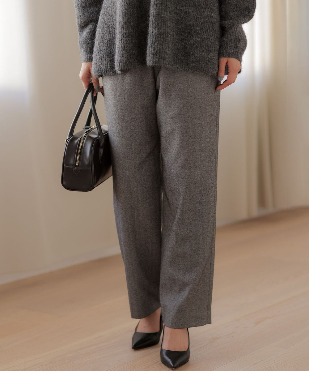 組曲 L 【加藤ローサさん着用】ツイル起毛ストレート パンツ 