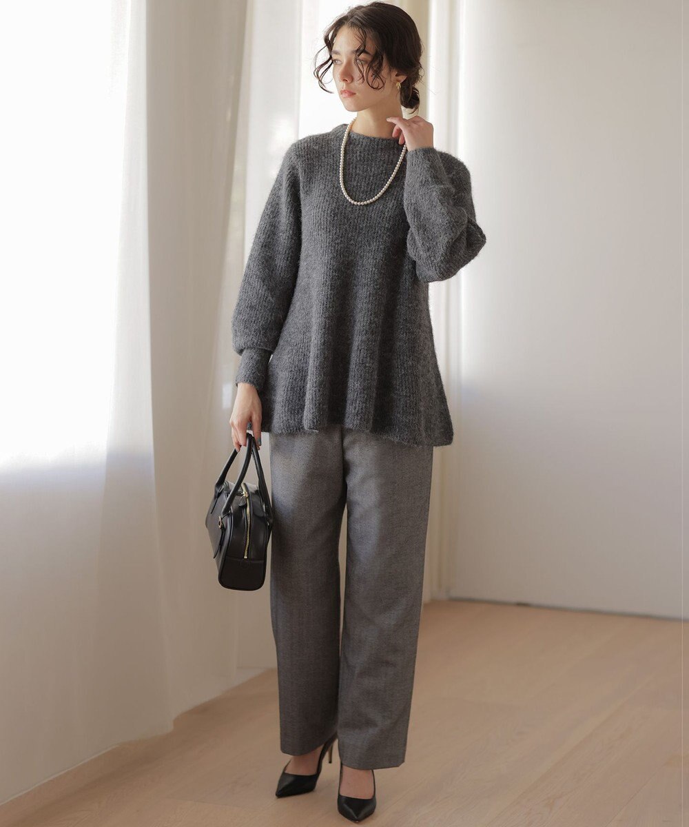 組曲 L 【加藤ローサさん着用】ツイル起毛ストレート パンツ 