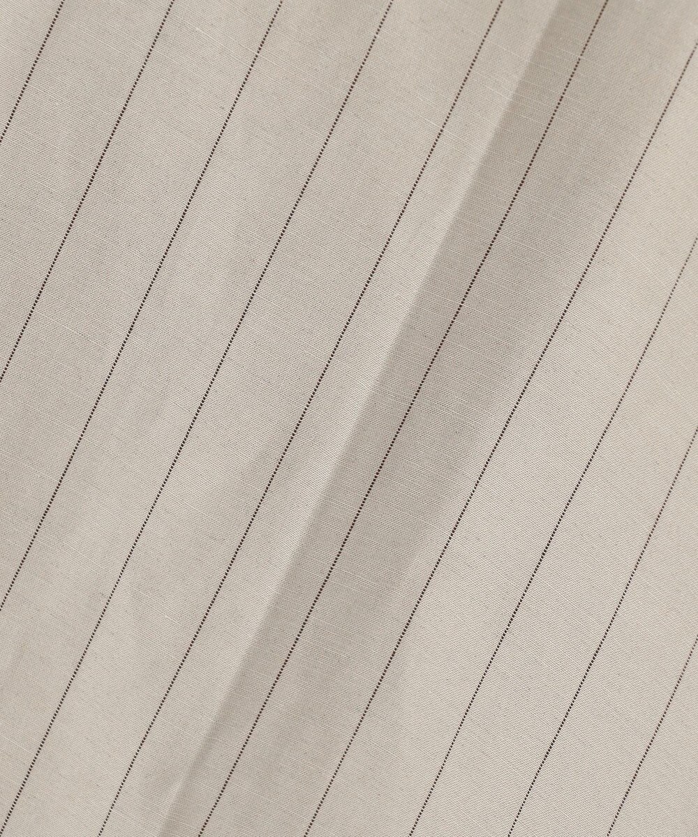 BEIGE， ERYTH / リネンストライプ タックワイドパンツ 