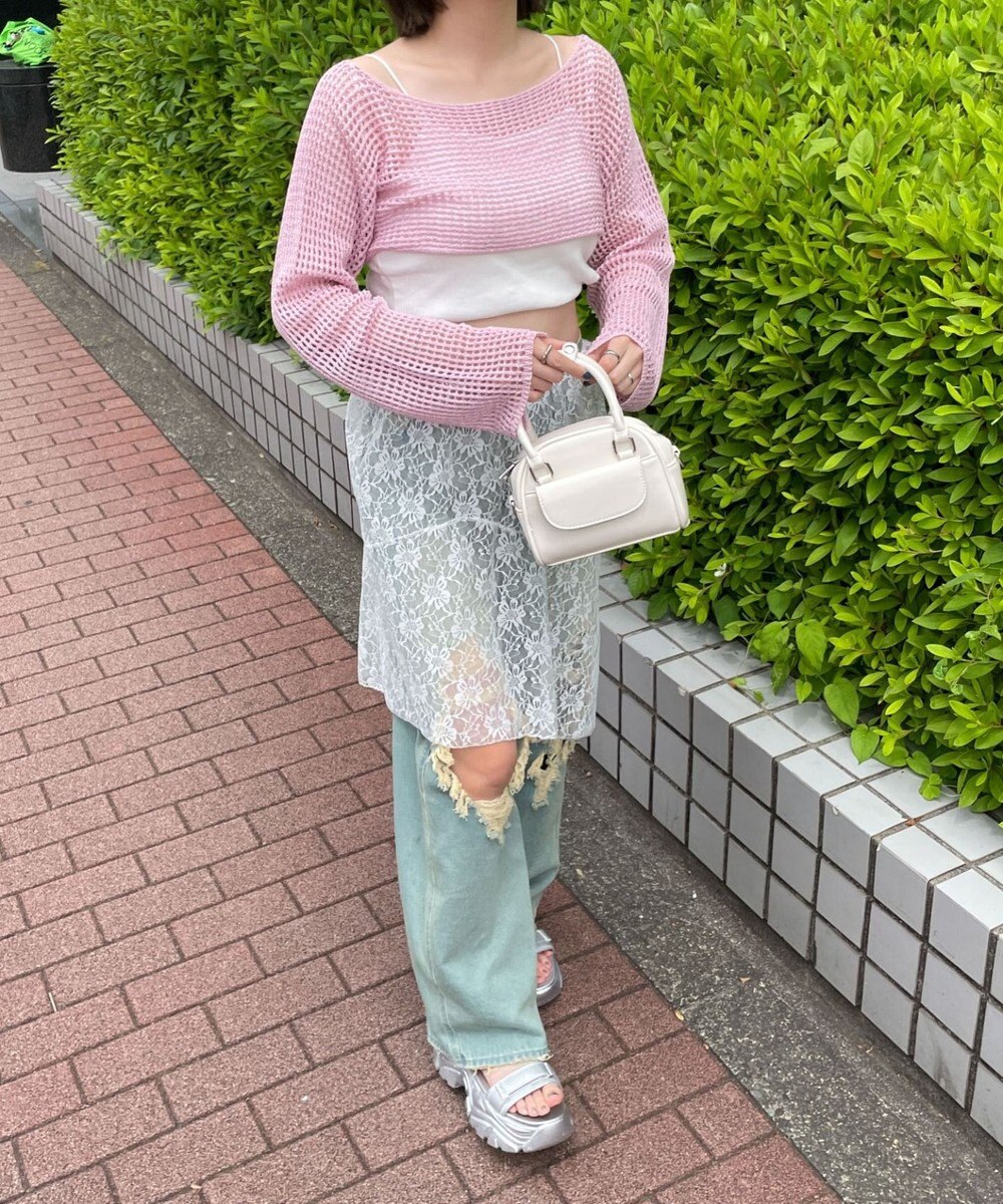 WEGO ラメショートニットプルオーバー 