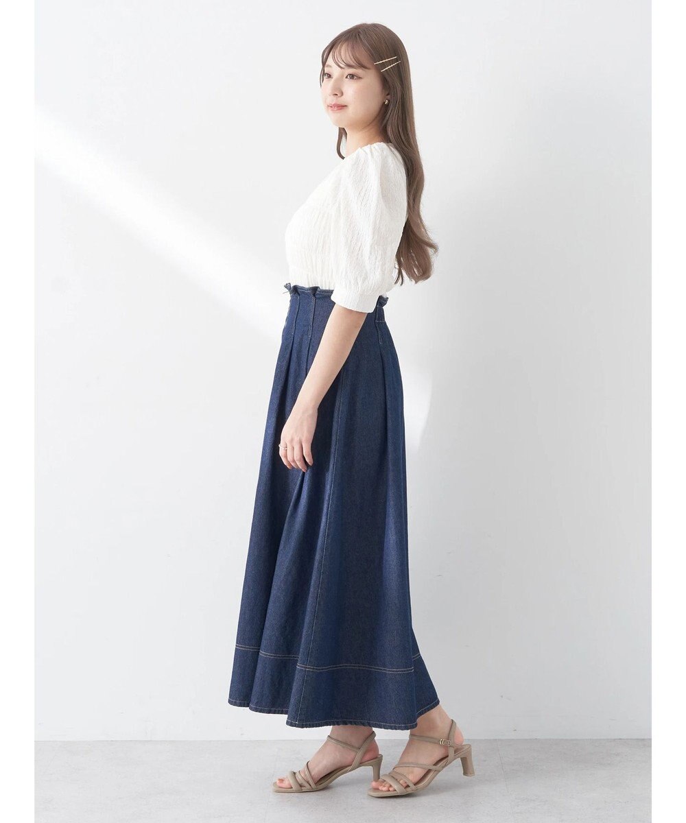 earth music&ecology フロントジップタックフレアスカート 