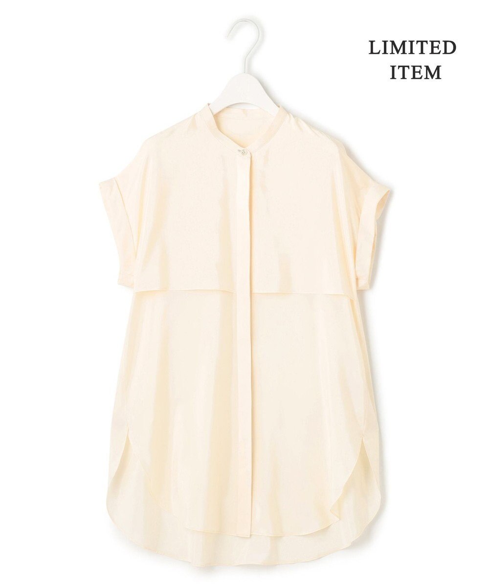 ICB 【洗える】ヌーディスローン  バンドカラーブラウス 