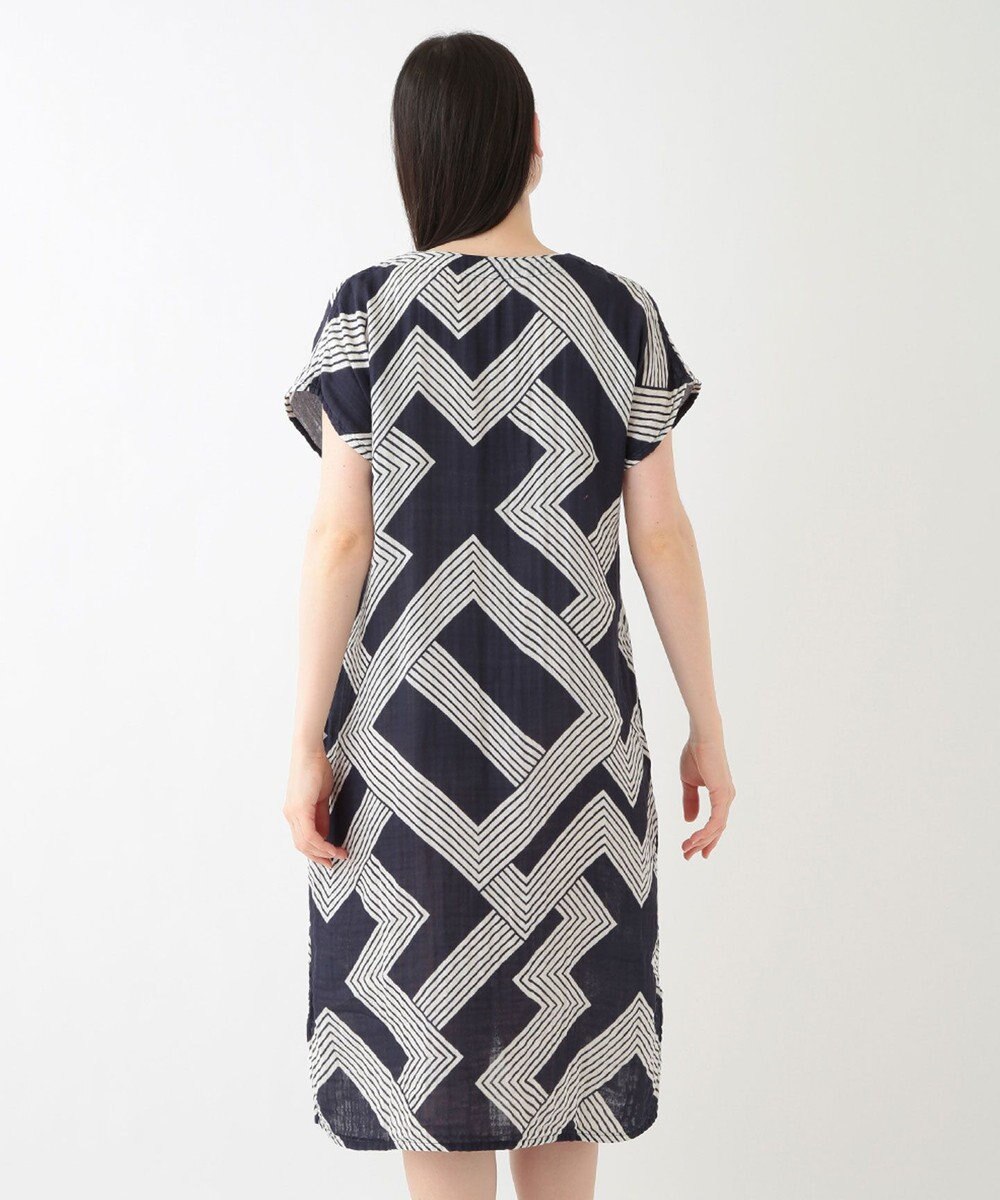 UCHINO クレープガーゼ ジオメトリックワンピース 