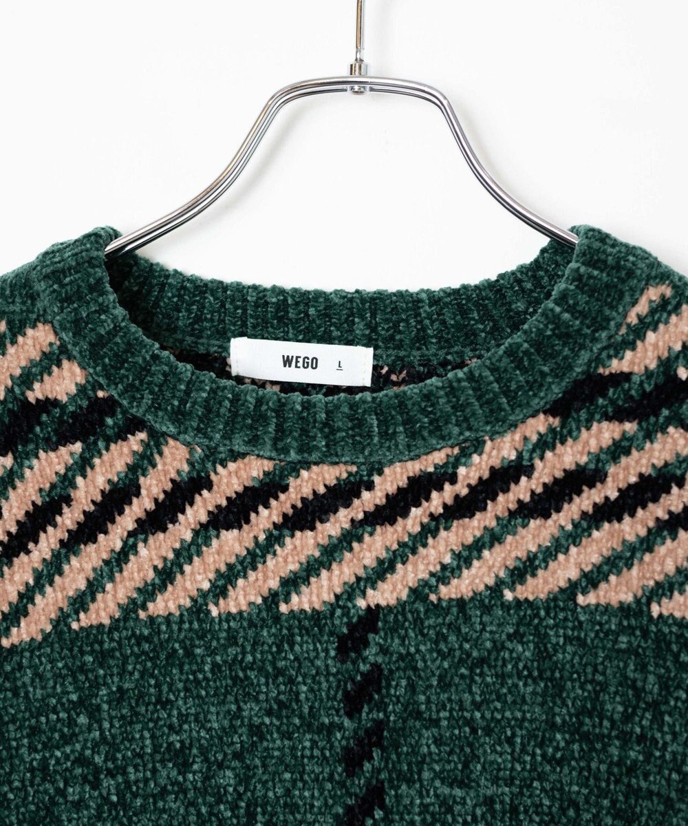 WEGO ベロアモール総柄プルオーバー 