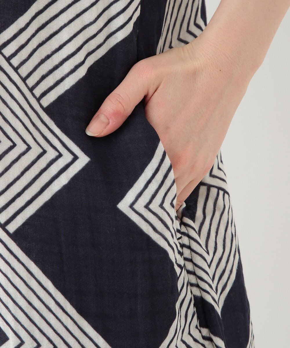 UCHINO クレープガーゼ ジオメトリックワンピース 