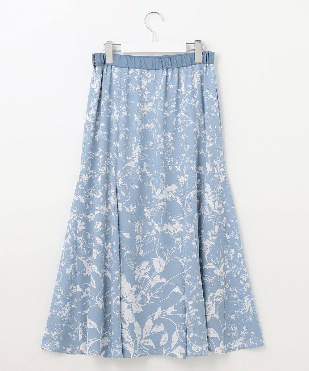 自由区 【XSサイズ～/洗える】グラデーションフラワープリントマーメイドライン スカート 