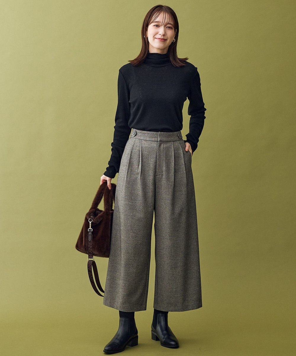 ANY L 【ウエストゴム】ライトツイードパンツ 