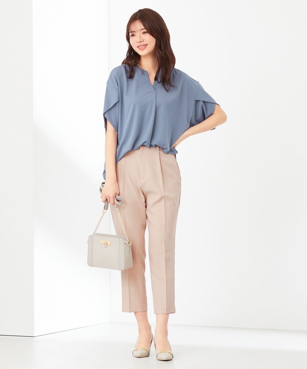 ANY SIS 【接触冷感・吸水速乾・UVケア】エアリードレープスムーススキッパー ブラウス 