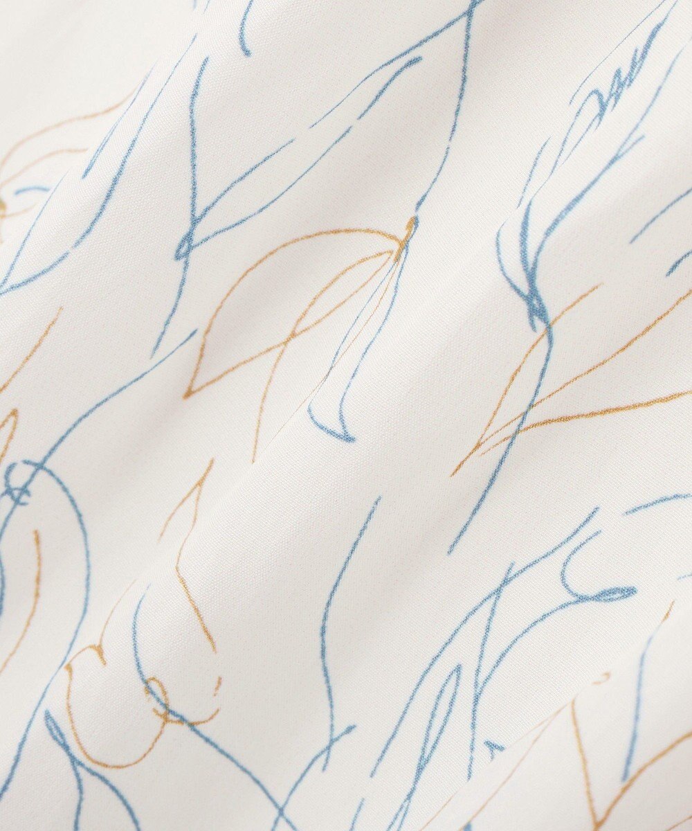 YECCA VECCA ラインフラワー柄ギャザーブラウス 