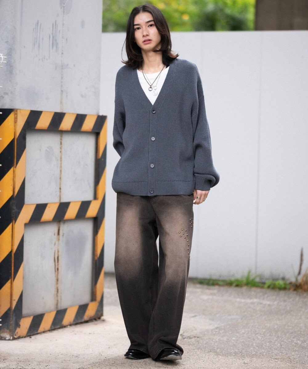 WEGO 【ユニセックス着用ITEM/MLサイズ展開】クロップドカーディガン 