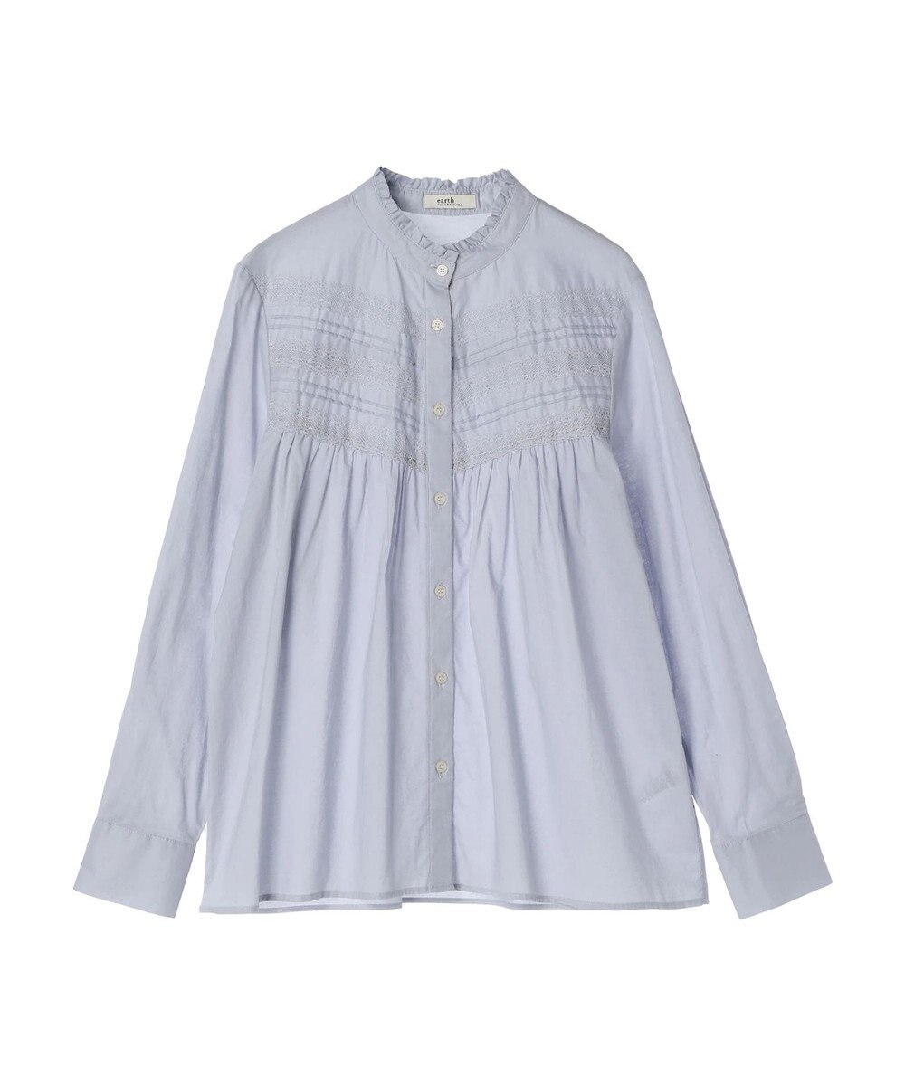 earth music&ecology ピンタックレースブラウス 