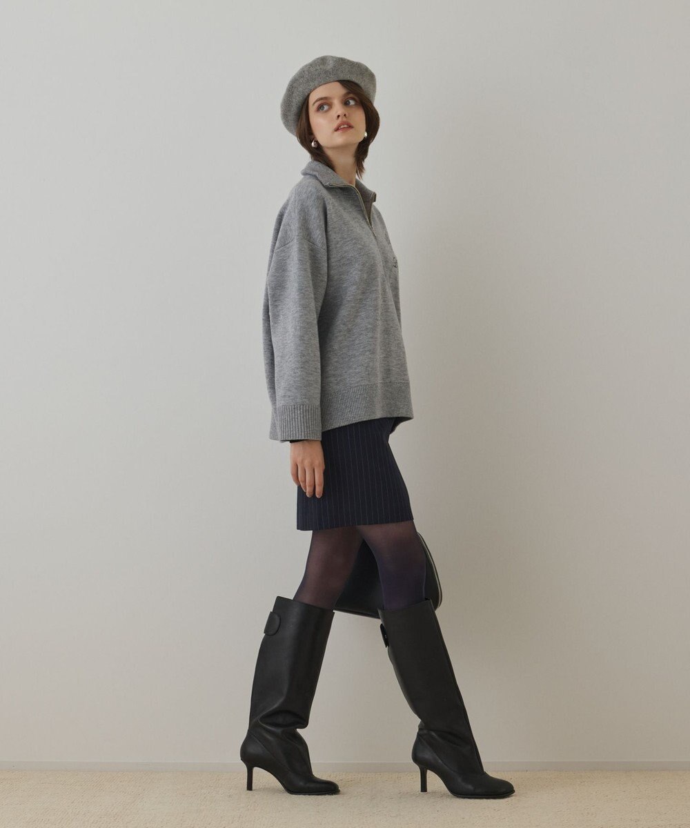 GRACE CONTINENTAL ハーフジップニットトップ 