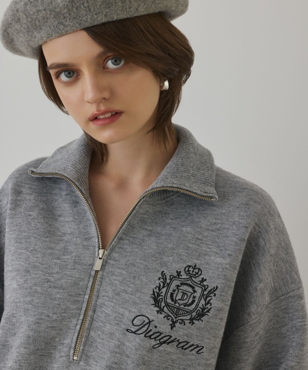 GRACE CONTINENTAL ハーフジップニットトップ 