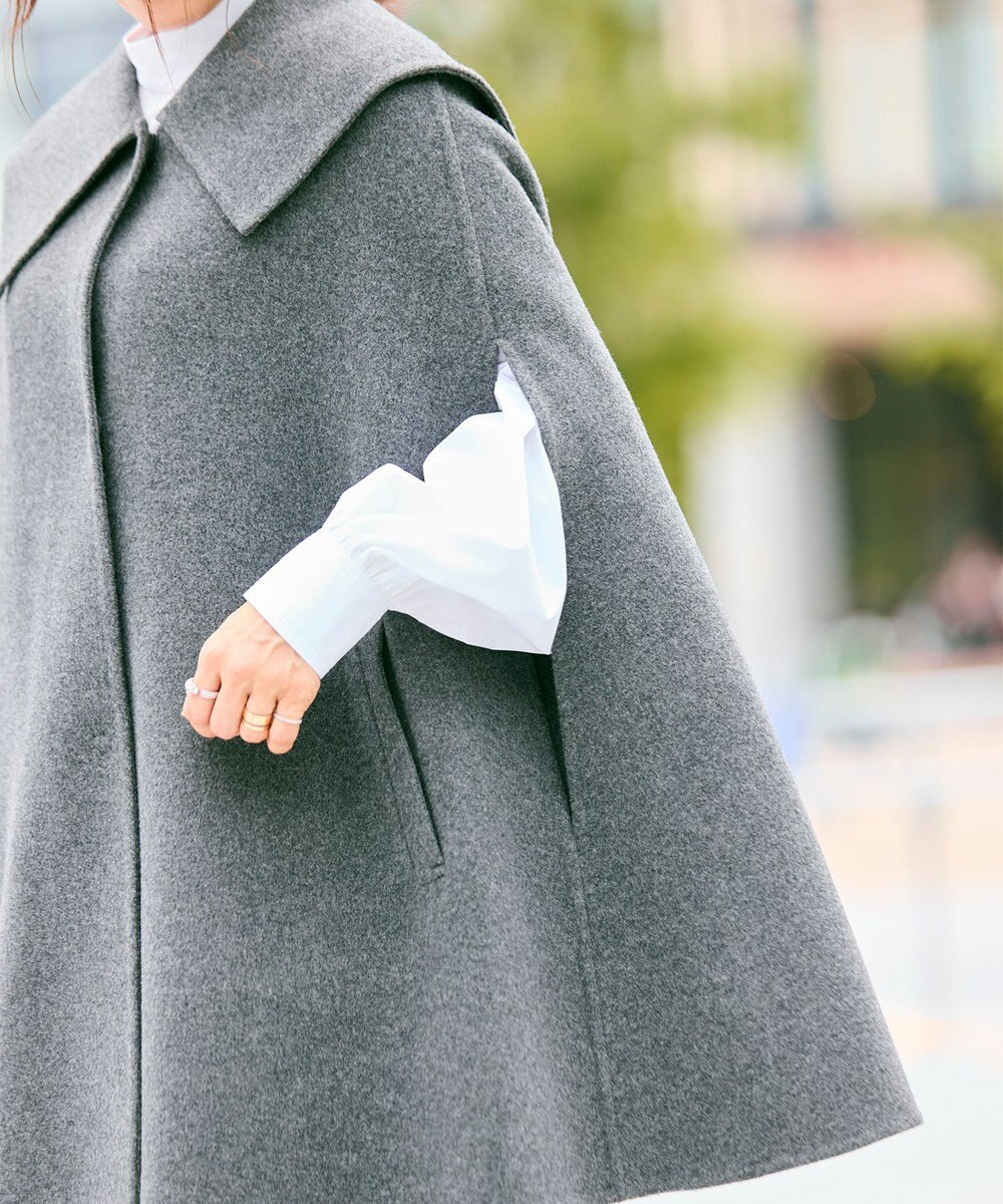 #Newans セーラーカラーダブルフェイスケープコート 