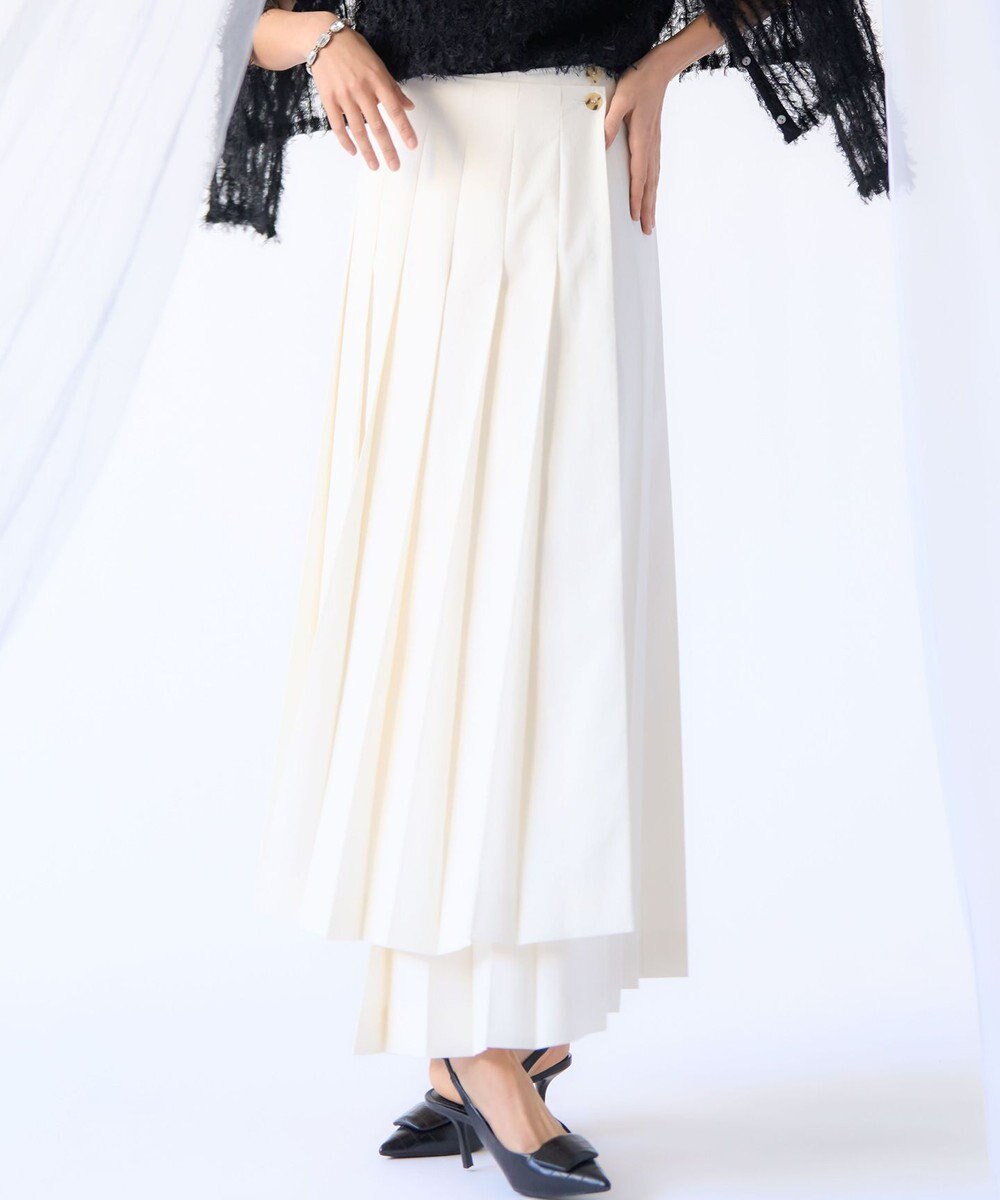 23区 【GOLD LABEL】タスランタイプライター アシンメトリー ラップスカート 