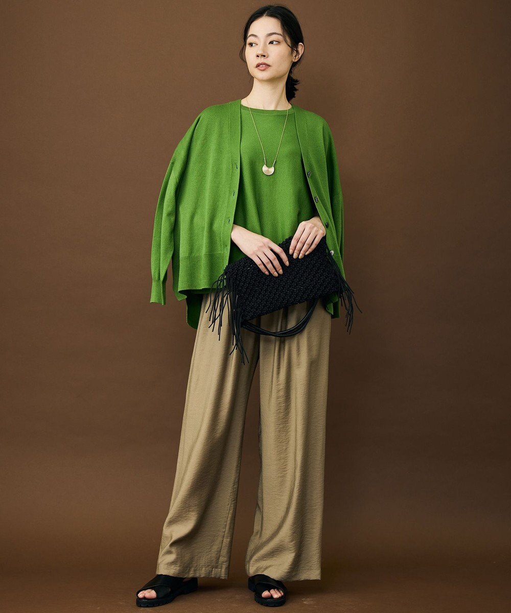 自由区 ドライシアーファインゲージプルオーバー ニット 