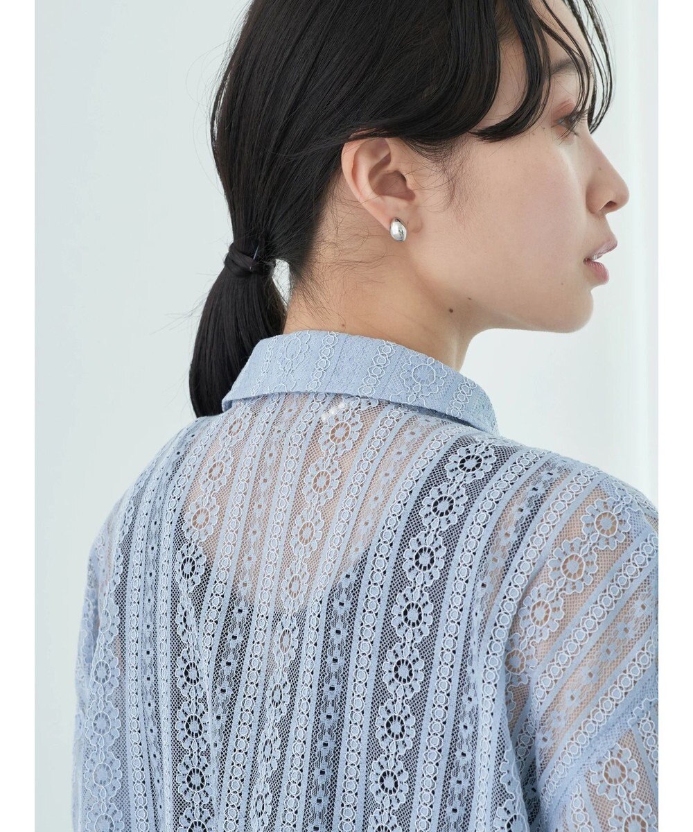 earth music&ecology フラワーレースシャツ 