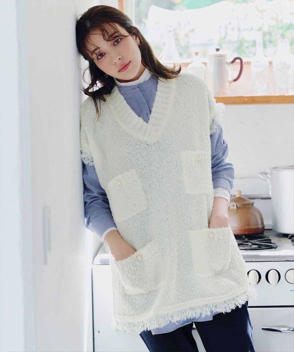 Tiaclasse 【洗える】-TiaBASIC-バンドカラーシャツチュニックブラウス 