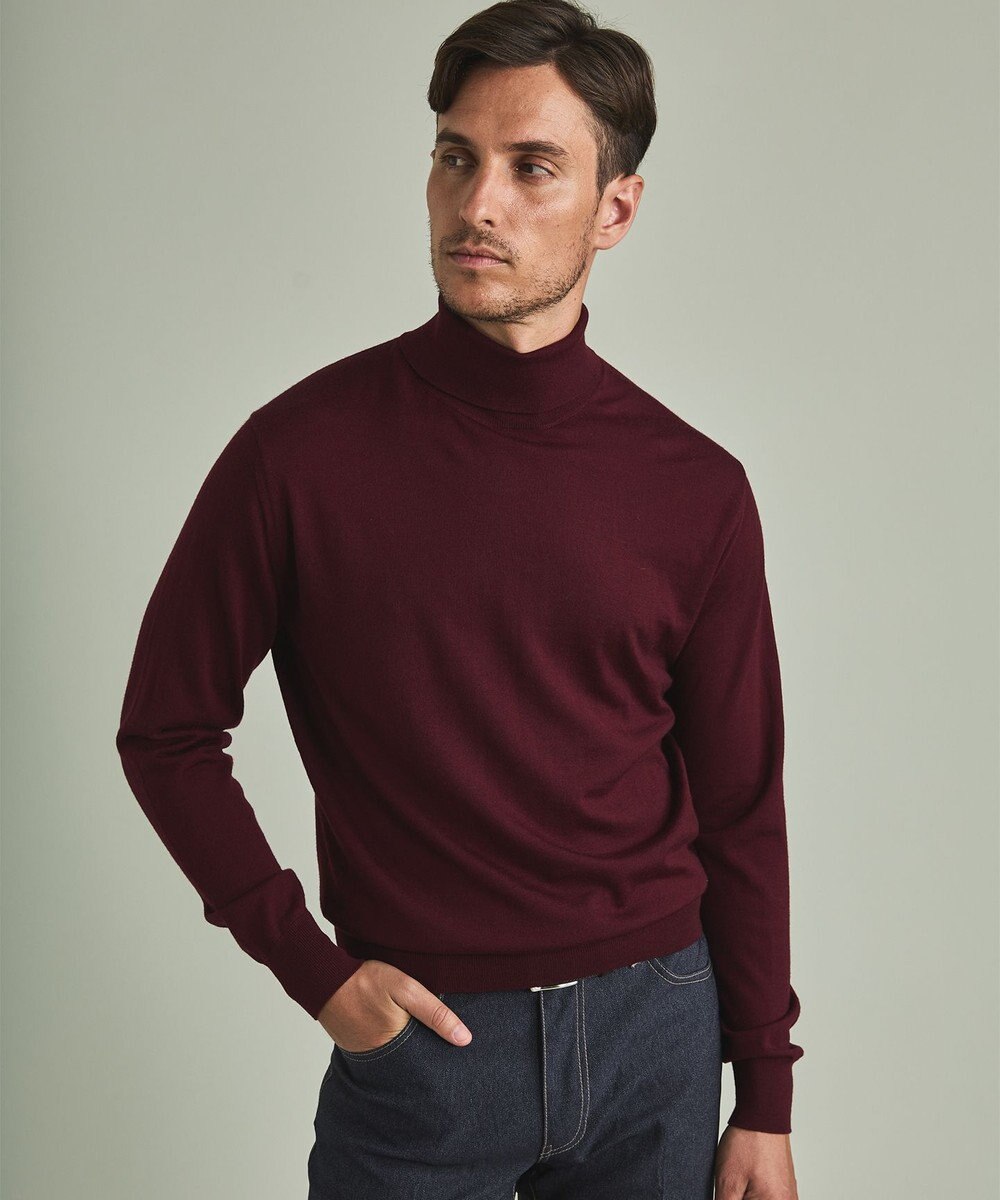 GOTAIRIKU 【家庭洗濯可能】イタリア糸 ハイゲージ タートルニット 