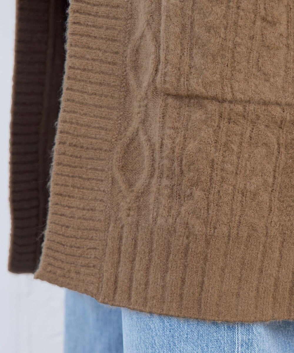 Tiaclasse 【洗える】大人華やかなアラン柄ニットカーディガン 