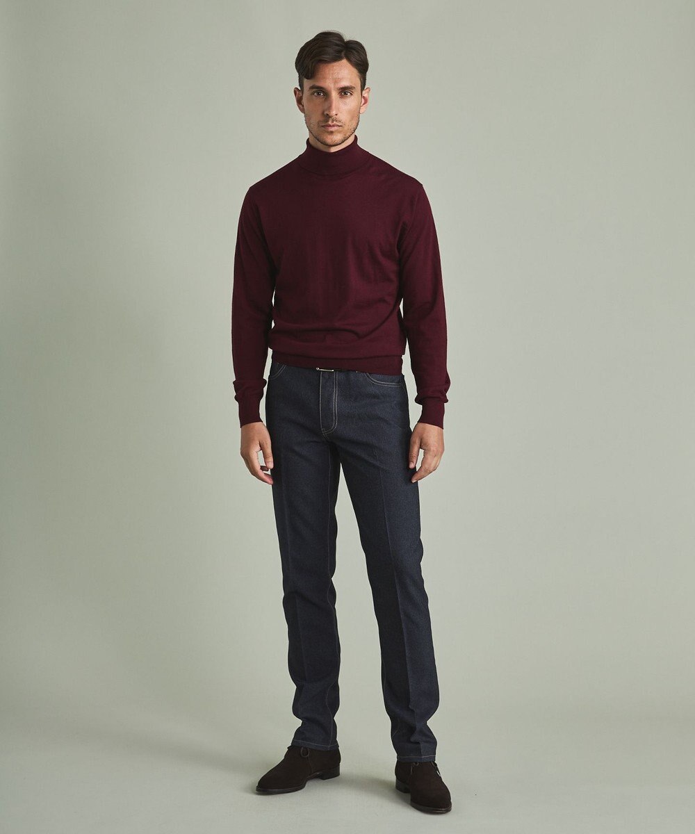 GOTAIRIKU 【家庭洗濯可能】イタリア糸 ハイゲージ タートルニット 