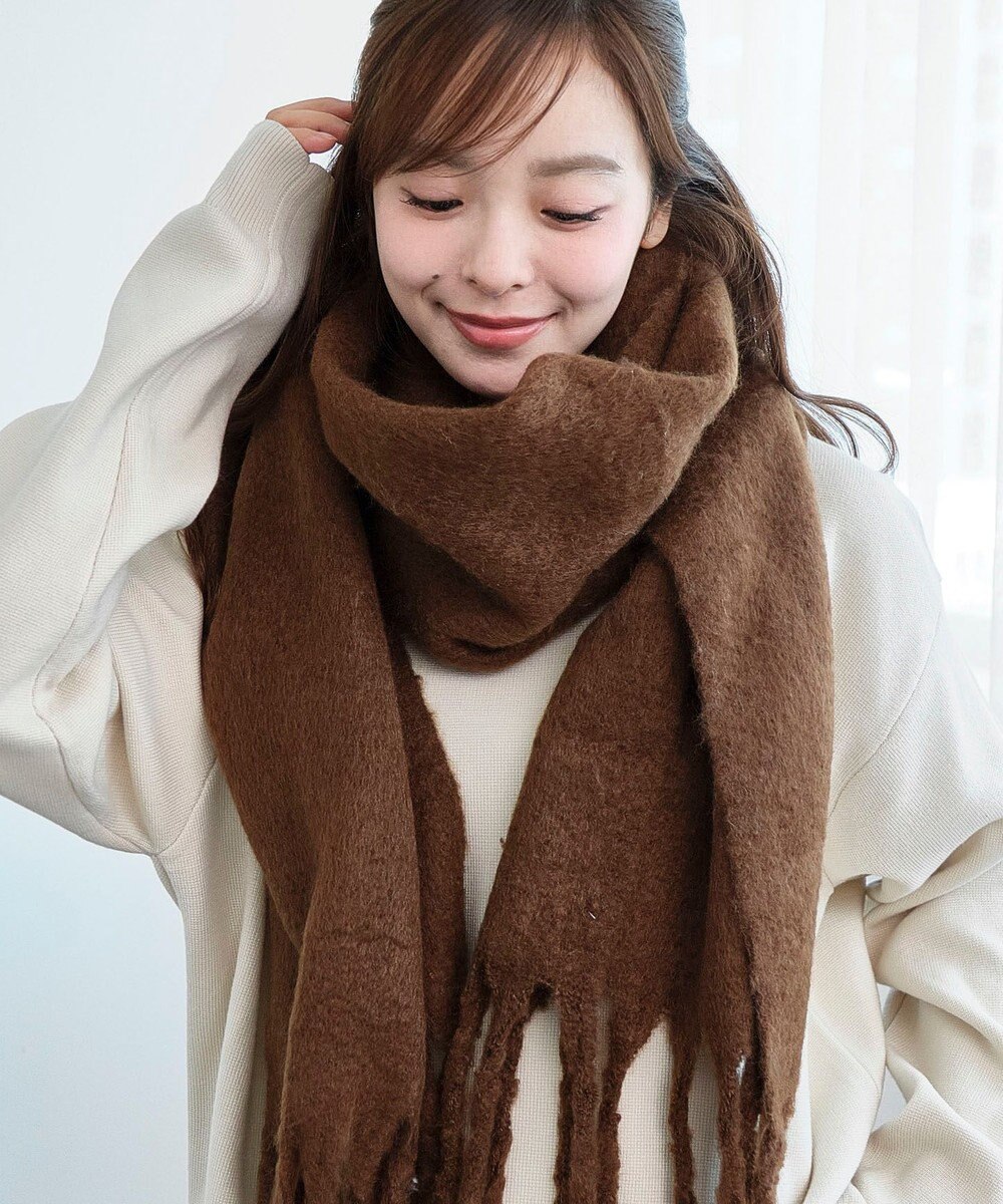 WEGO 【マフラー/ユニセックス着用】ワイドフリンジストール 