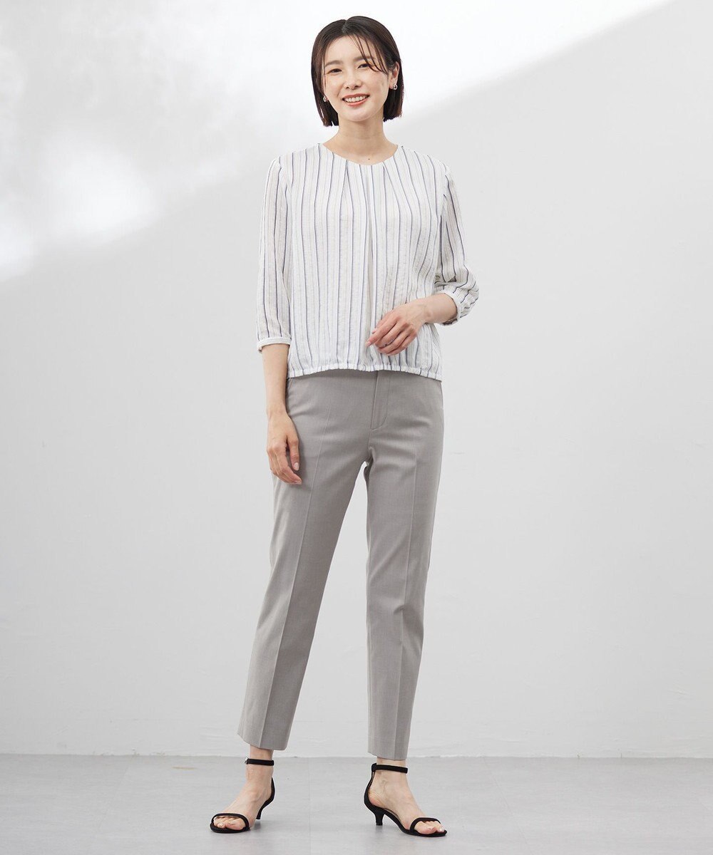 J.PRESS LADIES 【洗える】ランダムストライプ シアー プルオーバー カットソー 