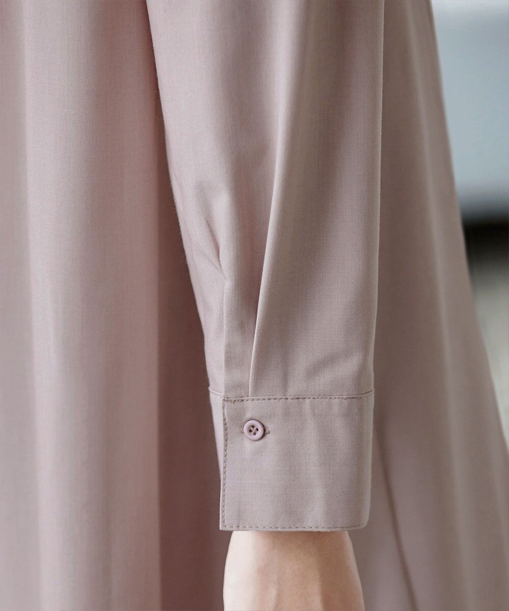 Tiaclasse 【洗える】-TiaBASIC-バンドカラーシャツチュニックブラウス 