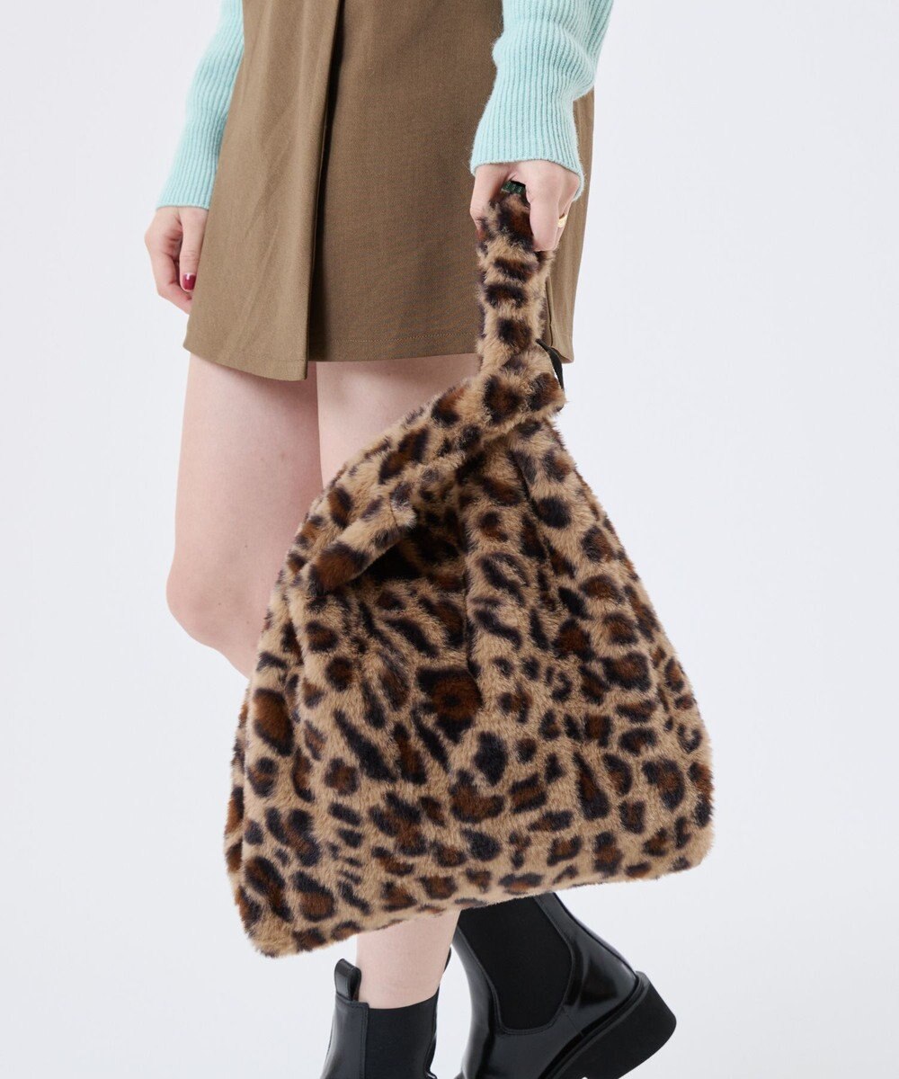 LeSportsac FUR SHOULDER TOTE/レオパードフラッフィーファー 