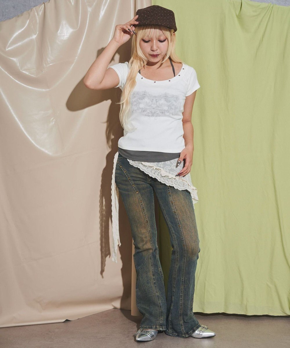 WEGO ハトメレイヤードグラフィックT 