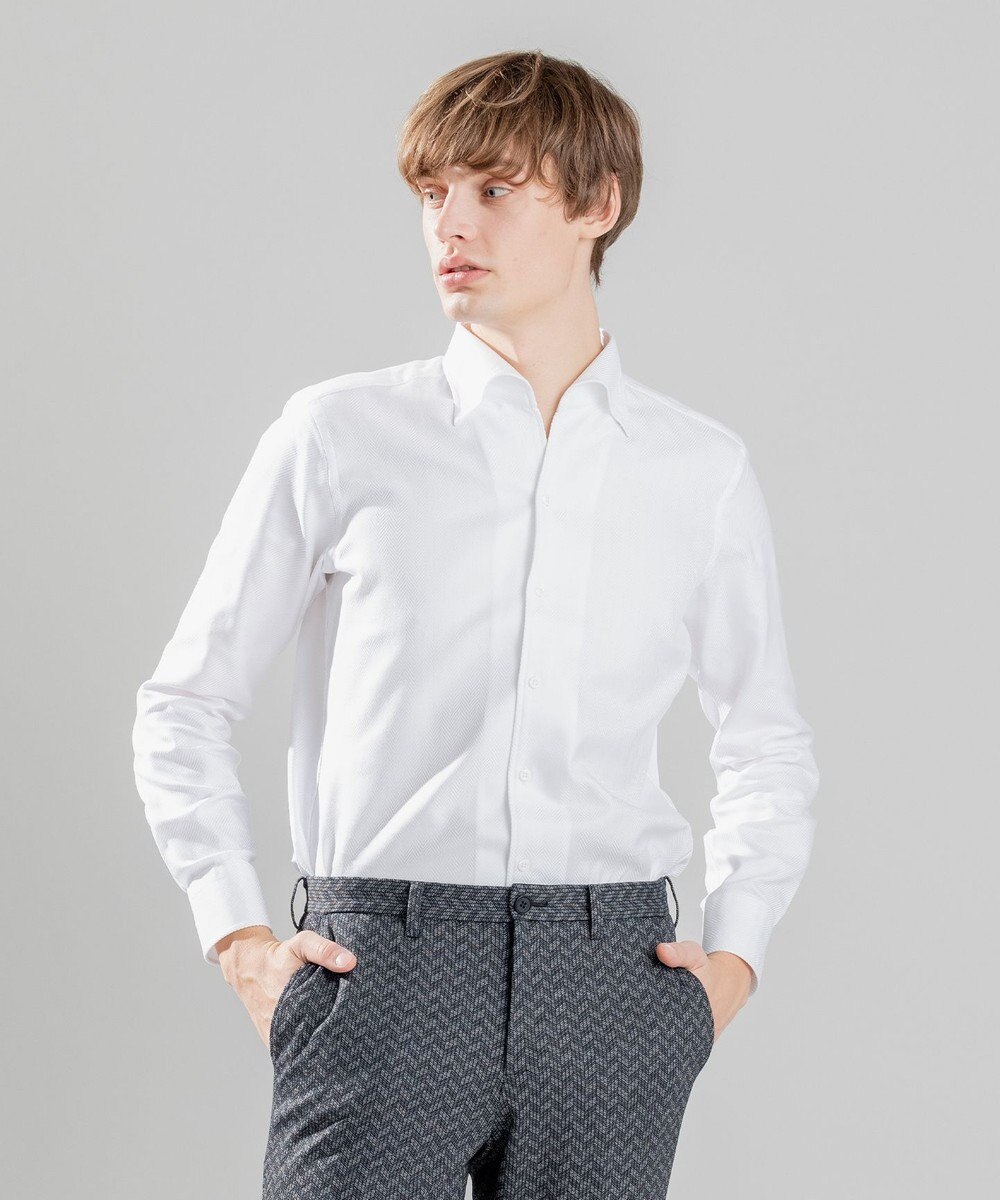 JOSEPH HOMME ツイルヘリンボンクレイジー　イタリアンカラー 