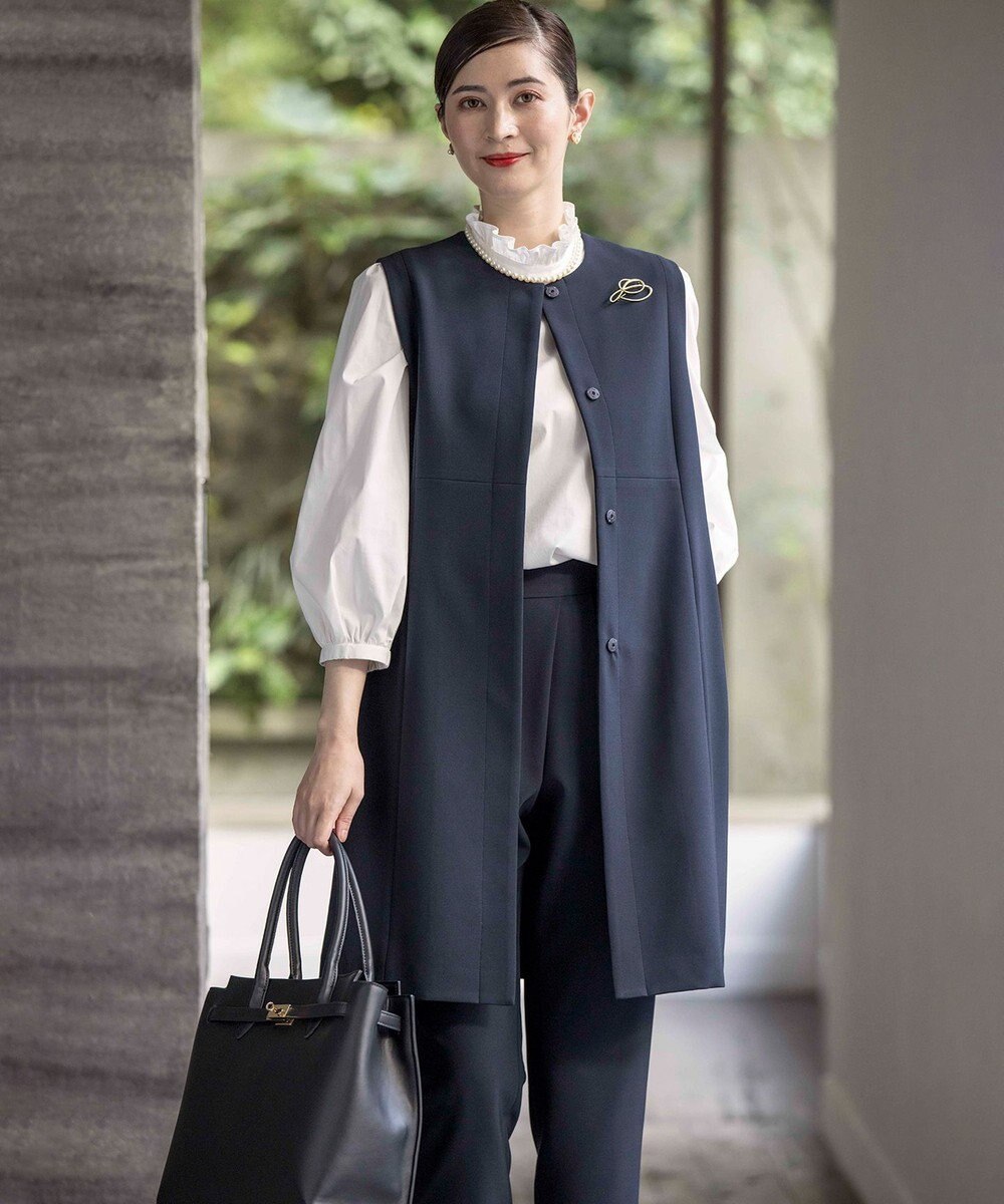 組曲 【KUMIKYOKU NAVY】コンフォータブルドレープ ジレ 