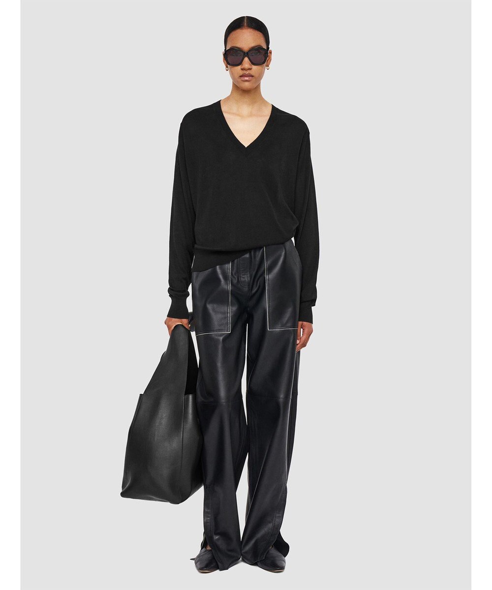 JOSEPH 【洗える】スーパーファインコットンシルク　Vネックニット 