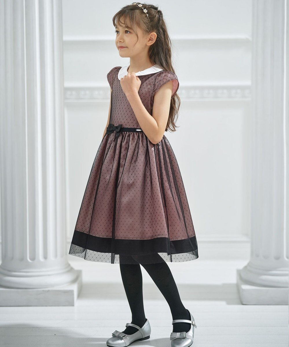 組曲 KIDS 【150-160㎝】チュールドット ドレス 