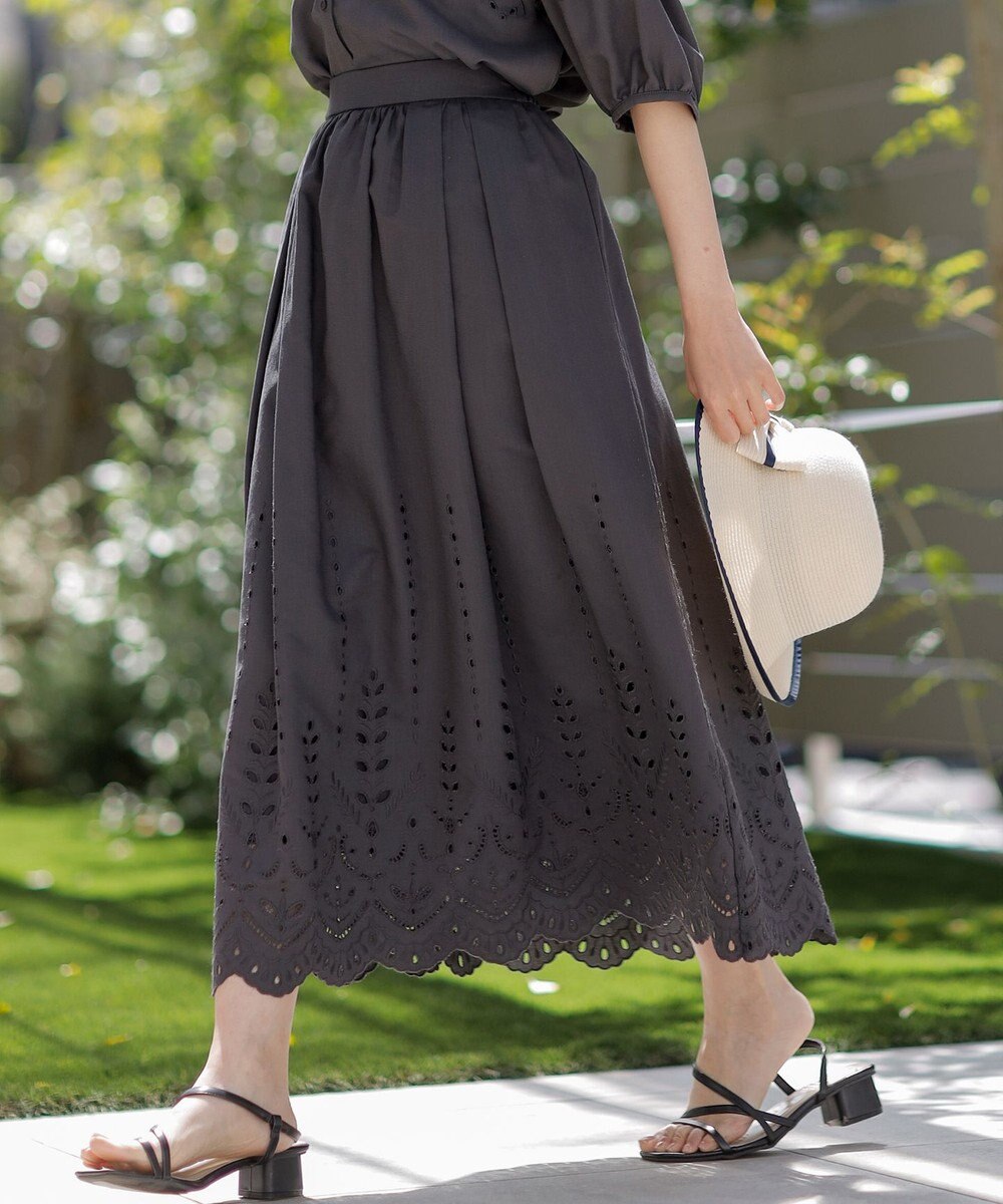 ANY SIS S 【洗える】カットワークエンブロイダリー スカート 