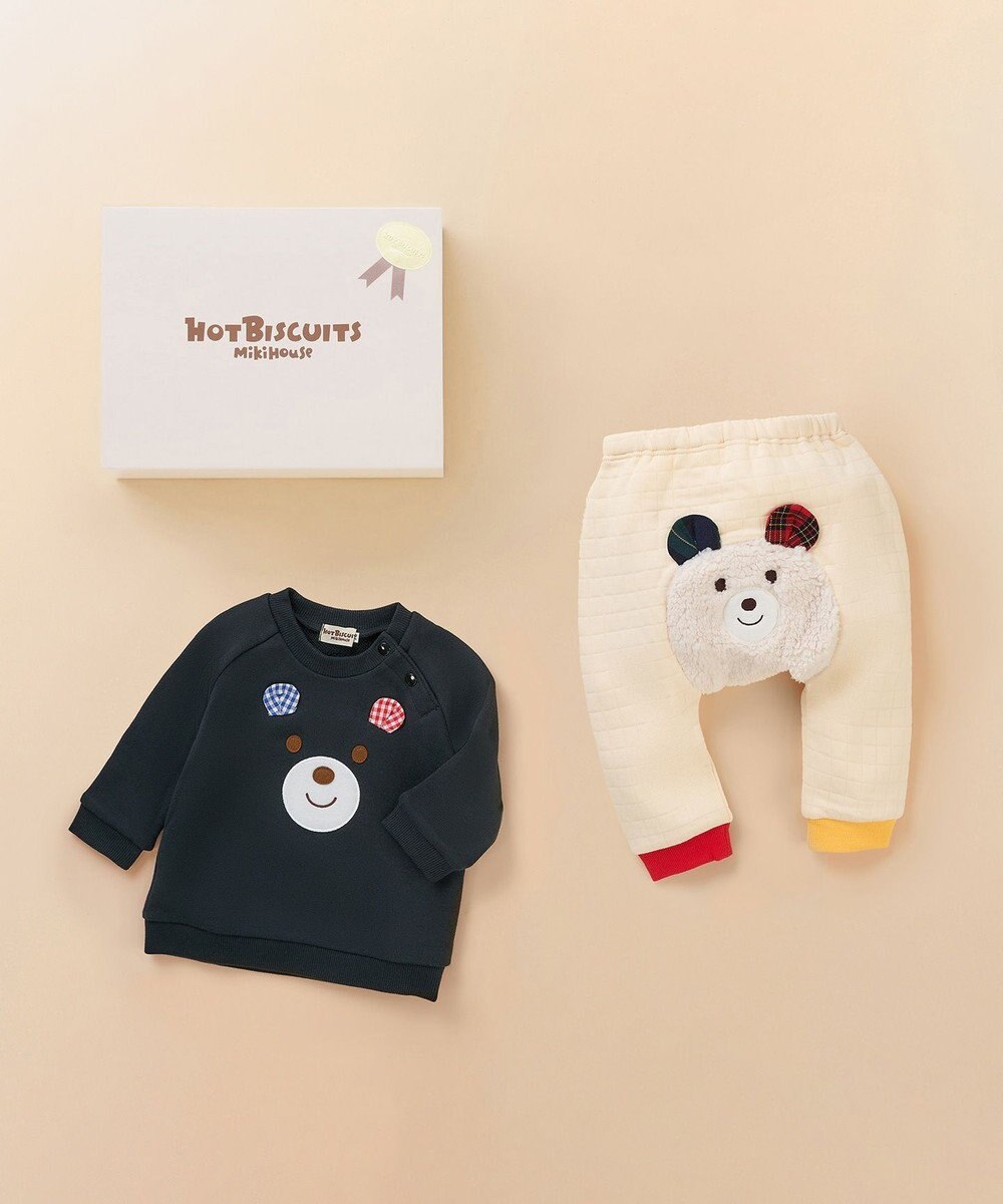 MIKI HOUSE HOT BISCUITS トレーナー＆ベビーパンツギフトセット【BOX付き】 