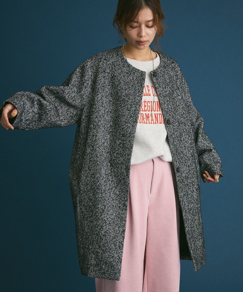 Green Parks 裏起毛配色ステッチロゴチュニック 