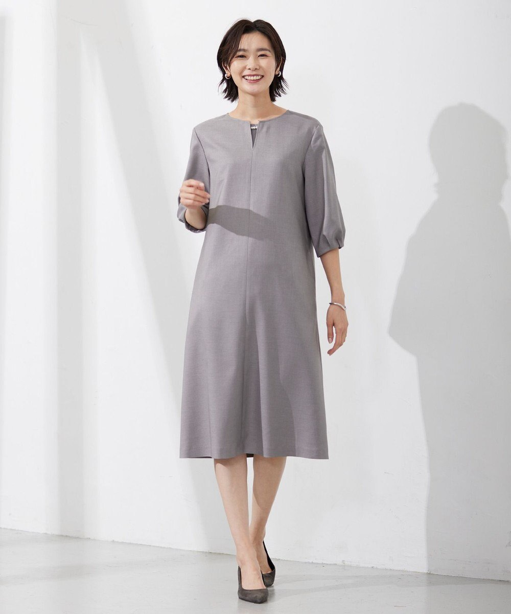 J.PRESS LADIES 【セットアップ対応・洗える・UVケア・速乾】 OXIJEWELストレッチ ワンピース 