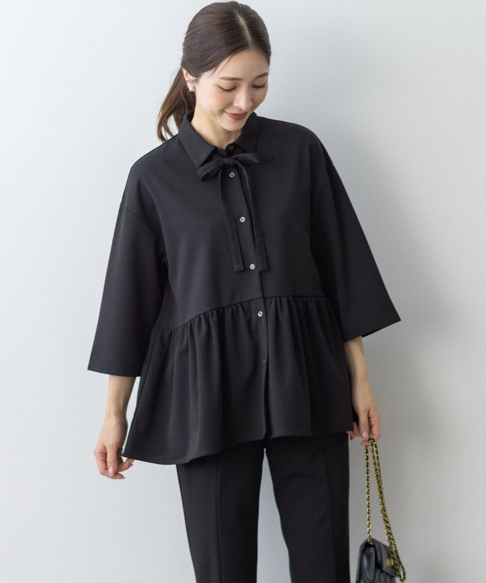 組曲 S ジョーゼットジャージーボウタイチュニック ブラウス 