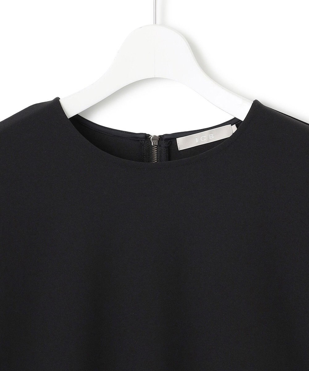 ICB L 【洗える】ジョーゼットジャージー 異素材コンビプルオーバー 