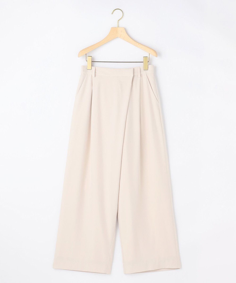 組曲 【先行予約】スムースクロス ラップ見えワイドパンツ 