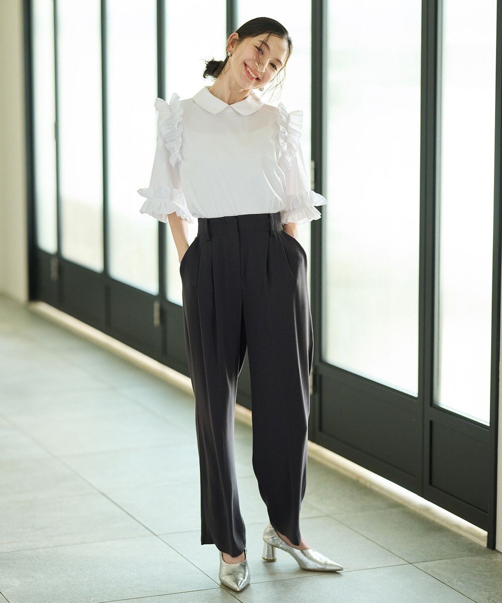 #Newans ロマンティックフリルディテールシャツ 