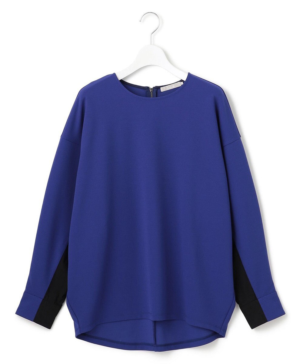 ICB L 【洗える】ジョーゼットジャージー 異素材コンビプルオーバー 