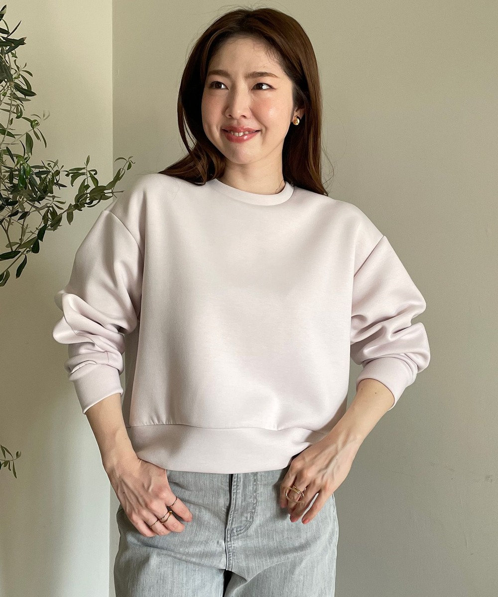 UNFILO L 【WEB限定】BEAUTY FORM JERSEY サイドZIP クロップドプルオーバー 