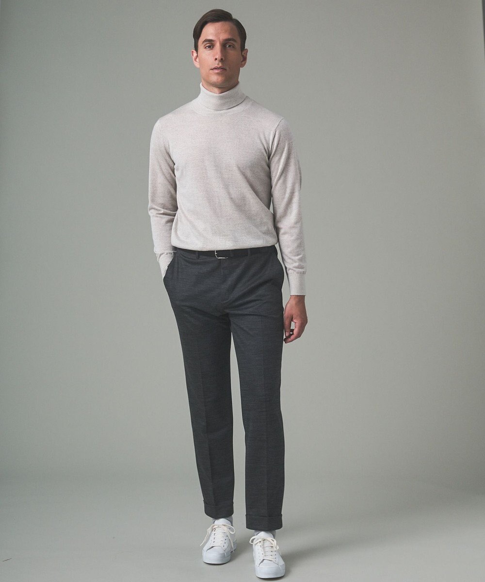 GOTAIRIKU 新色追加【洗える/チクチクしにくい/ピリングしにくい】イタリア糸 ハイゲージ タートルネックニット_WOOL100％ 