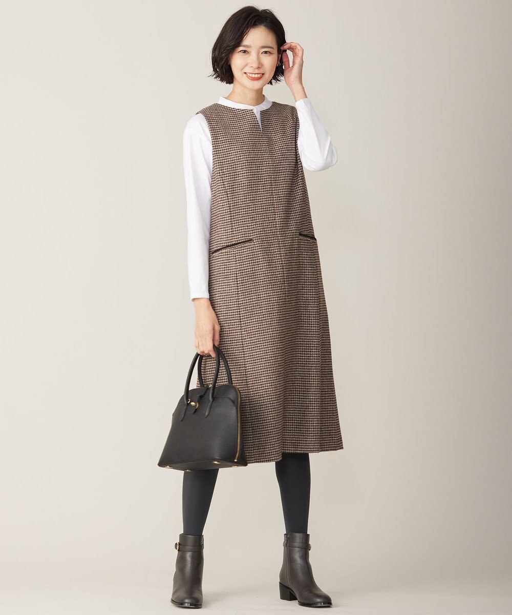 J.PRESS LADIES L シャツジャージー バンドカラー カットソー 