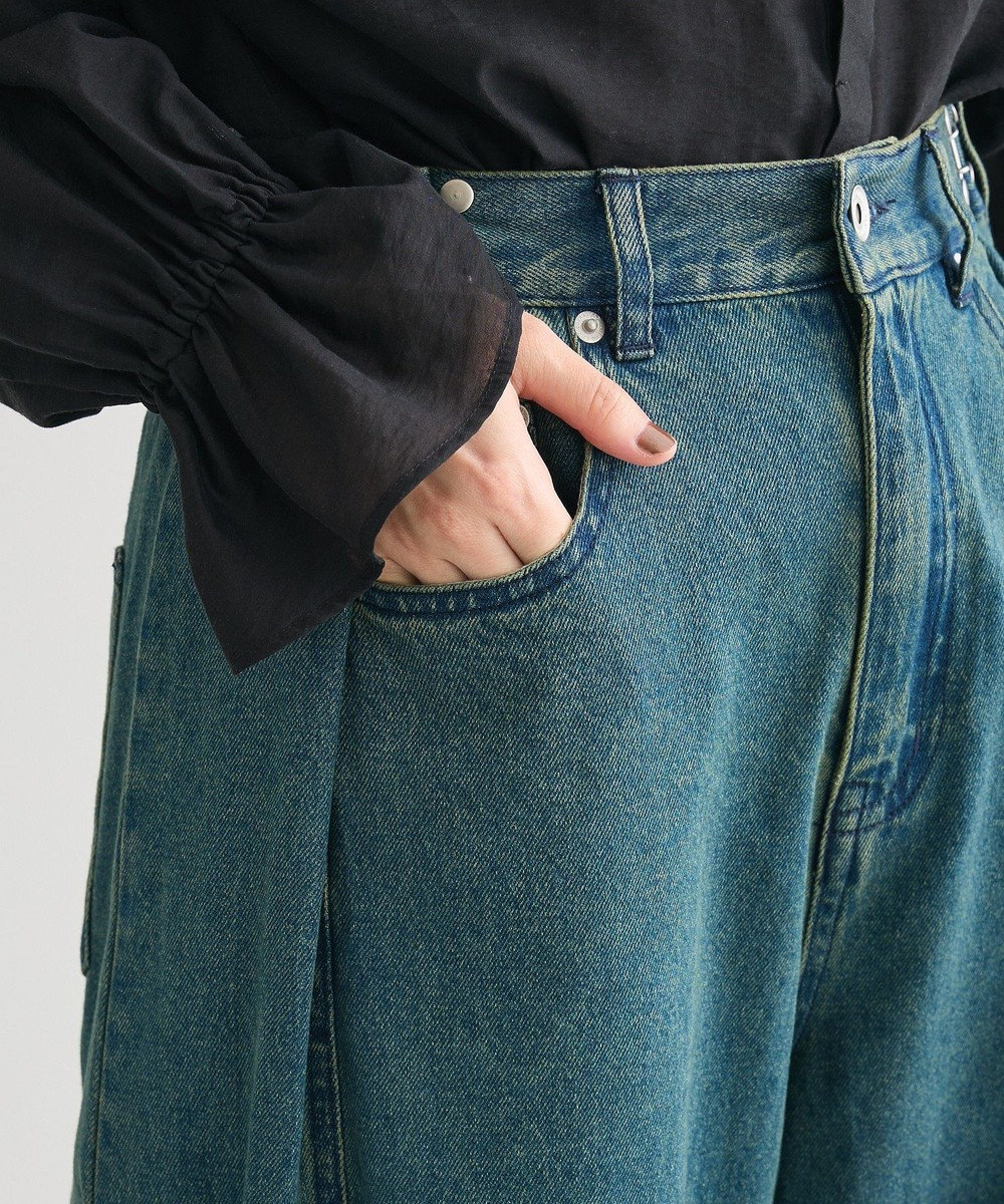Green Parks ・ＳＵＧＡＲ　ＳＰＯＯＮ　タックデニムワイドパンツ 