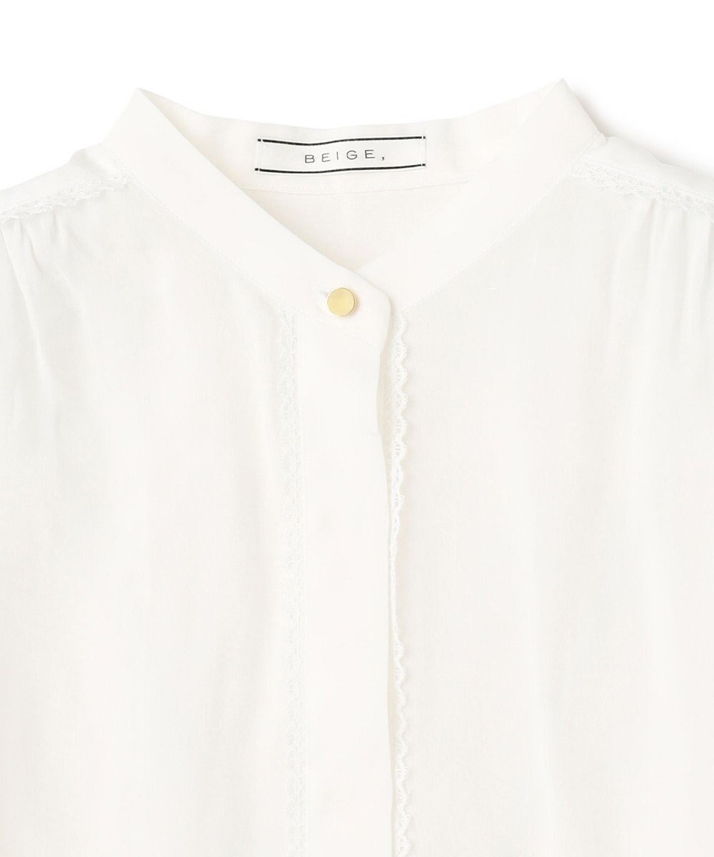 BEIGE， PAULINE / リネンヴィスコースレースブラウス 