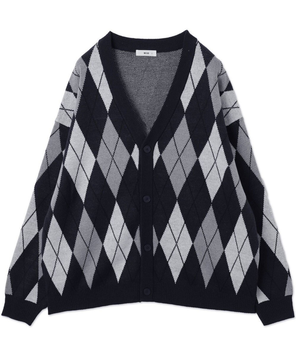 WEGO リラックスフィットパターンカーディガン 
