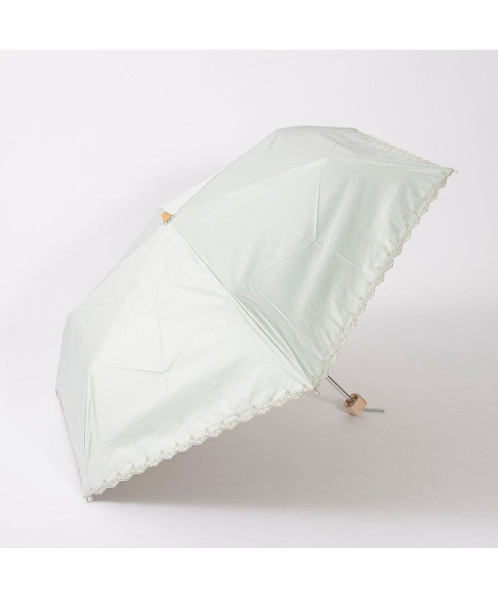 UNBILLION カシュネ cachenez /【晴雨兼用　日傘　UVカット率・遮光率100％生地使用 】PUフローラルラメ刺繍ミニ折りたたみ傘 